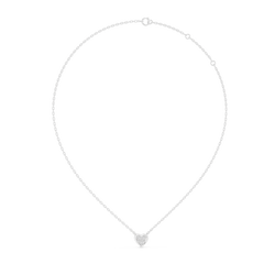 925 Sterling Silver Pave Heart Pendant Necklace