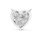 925 Sterling Silver Pave Heart Pendant Necklace