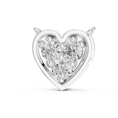 925 Sterling Silver Pave Heart Pendant Necklace