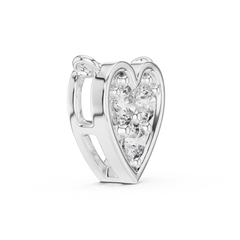 925 Sterling Silver Pave Heart Pendant Necklace