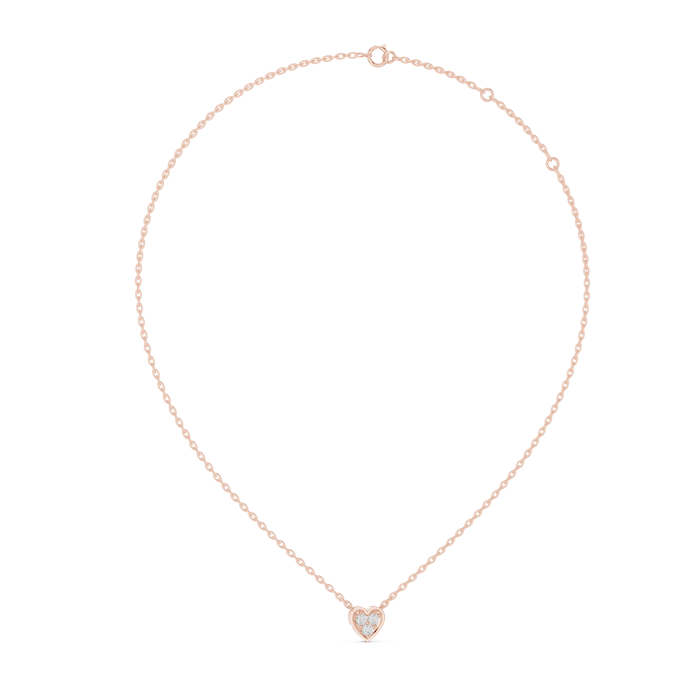 925 Sterling Silver Pave Heart Pendant Necklace