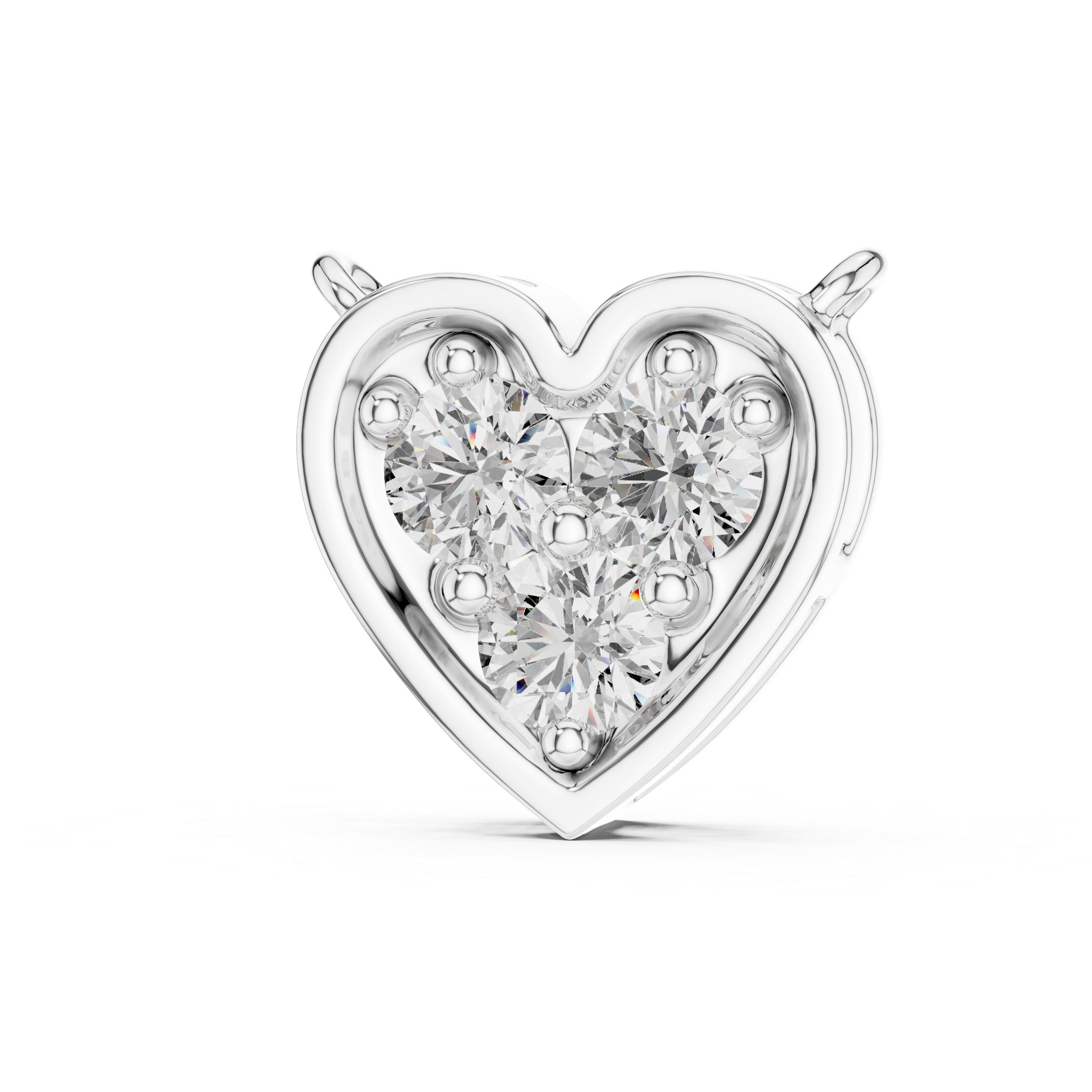 925 Sterling Silver Pave Heart Pendant Necklace