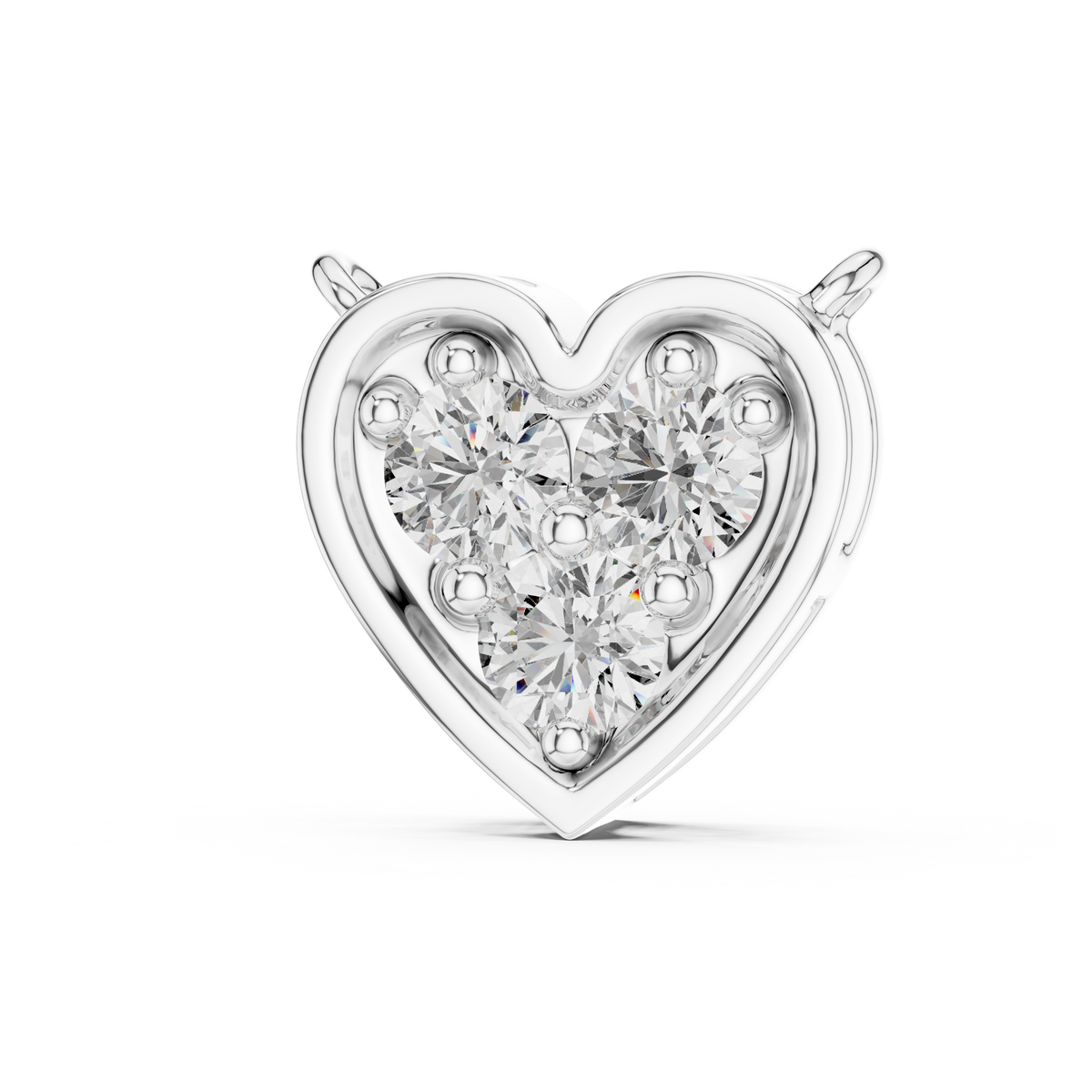 925 Sterling Silver Pave Heart Pendant Necklace