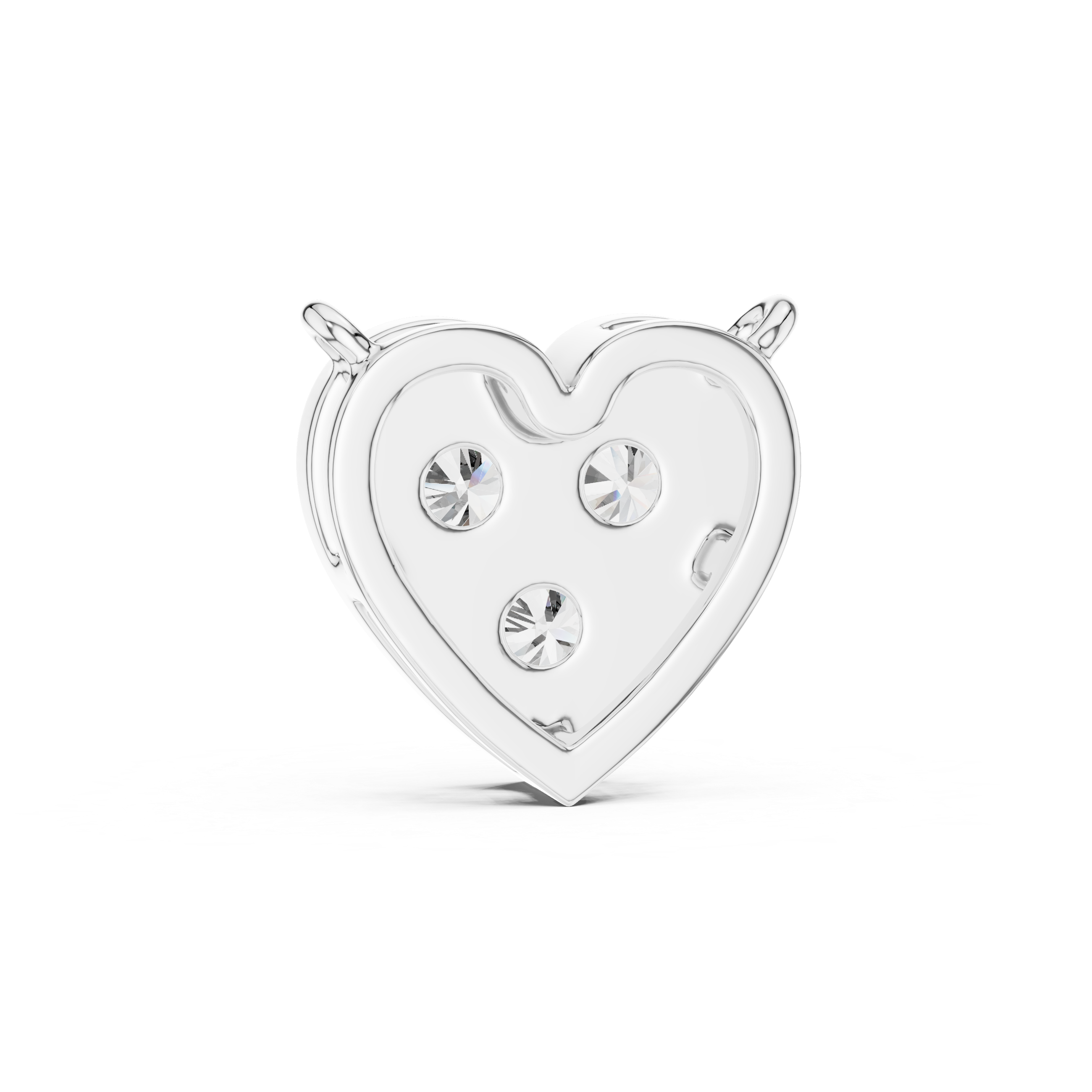 925 Sterling Silver Pave Heart Pendant Necklace