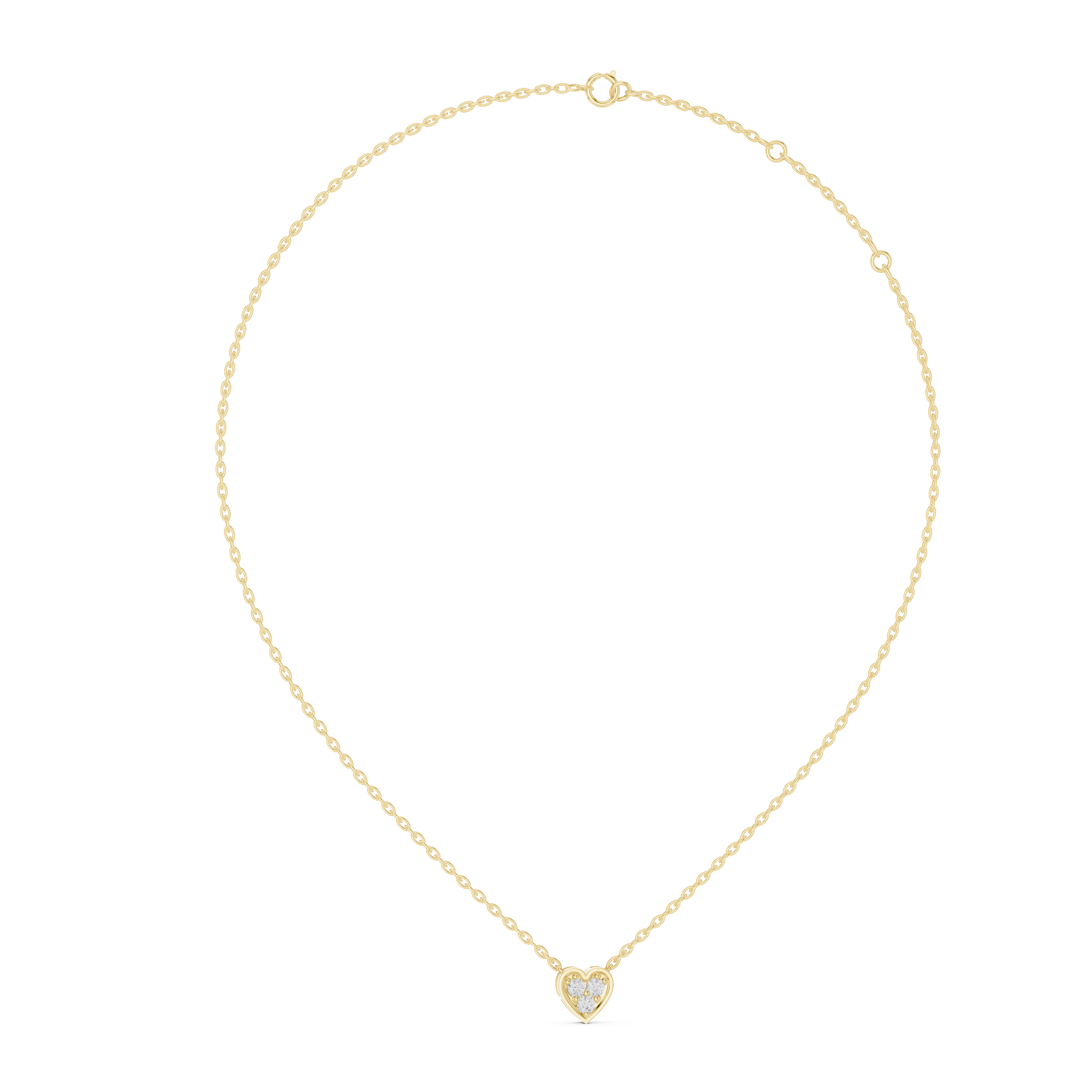 925 Sterling Silver Pave Heart Pendant Necklace